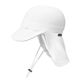 weVSwe Baby Sun Hat UV SPF50+ Sun Protection Neck Flap Hat Adjustable Chin Strap Toddler Summer Hat, White