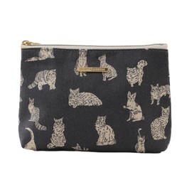 DDintex FLORET LONDON BASIC Pouch, Miaow, Gray, 5.9 x 4.1 x 1.8 inches (15 x 10.5 x 4.5 cm) [With Liberty Print]