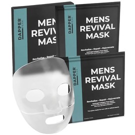Mascarilla revitalizante para hombres  Mascarilla facial hidratante de hidrogel de 2 piezas para hombres con colágeno marino hidrolizado, vitamina E,