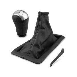 JUQAFY Shift Knob & Dust Boot Fit for Ford Mustang 2005-2009 5-Speed Manual Transmission, Replacement 8R3Z7277AA 5R3Z7213BAA 7R3Z7277AD 6R3Z7277AA