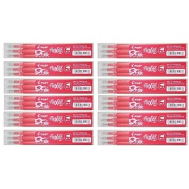Pilot Red Frixion Rollerball Erasable Pens Pen Refills Replacement Spare Ink BLS-FR7 (Pack Of 12 - 36 Refills)