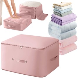 Generic Ultra Space Saving Self Compression Organizer,Clothes Compression Bag,Compression Organizer for Blankets,Moving Organizer Bags for Comforters, Clothes, Blankets (Pink，Large)
