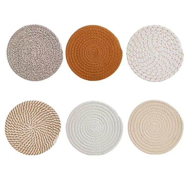 Set of 6 Pot Coasters, Heat Resistant Plate Coasters, 18