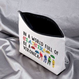 MYOSPARK Heather Musical Inspired Makeup Bag Musical Theatre Lover Gift Broadway Musical Gift in A World Full of Heathers Be A Veronica Travel Toiletry Bag (UK Be A Veron Bag)