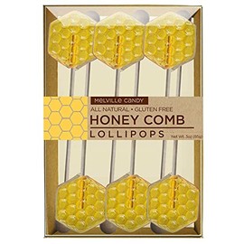 MelvilleCandy Melville Candy Hard Candy Clover Honey Comb Lollipops On Wooden Ball Sticks, 6 Count Gift Set