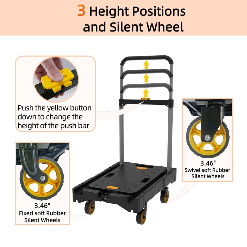 Platform Truck Folding Hand Truck 330 LB Heavy Duty Utility