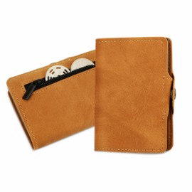 AISIR Slim Wallet with Coin Compartment & RFID Protection - Mini Wallet Men & Women - Card Holder Credit Card Holder - Wallet / Slim Wallet Men / Minimalism Slim Wallet 2024, brown, Minimalist