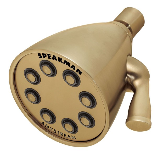 Speakman S-2251-BBZ Signature Icon Anystream High Pressure Adjustable Solid Brass Shower Head, Brushed Bronze