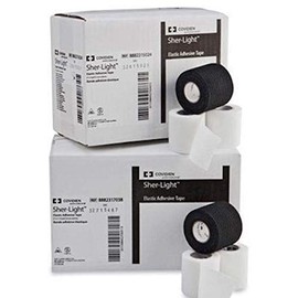 Kendall Sher-Light Elastic Tape, Black, 3" x 7.5yds, 16 Rolls