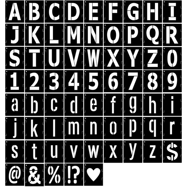 3 Inch Letter Stencils Symbol Numbers Stencil, 68 Pcs Reusable
