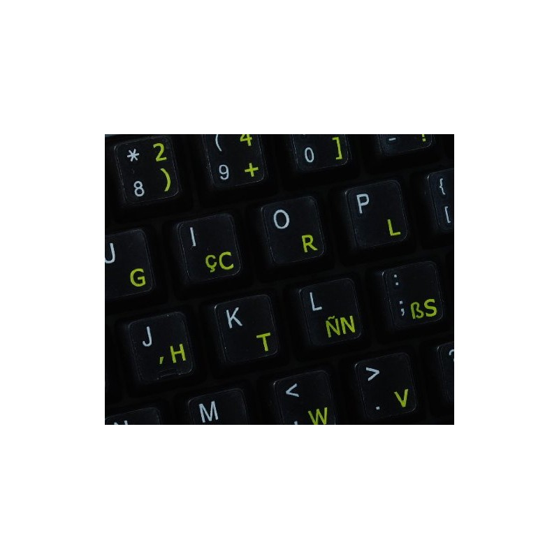 Dvorak Programmer Keyboard Labels Layout ON Transparent Background with Blue,