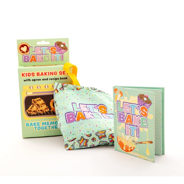 Boxer Gifts Let's Bake It Kids Baking Set | Fun Kids Baking Recipe Book and Apron | Great Gift for Kids