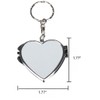 Heart-Shaped Mini Silver Metal Double-Sided Mirror Keychain Portable Folding Cosmetic