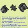 WEZCHUGHAOL 1/2" to 3/4" L075 Flexible 3-Piece L-Jaw Coupling Set