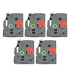 5 Pcs Label Maker Tape Black On Red 12mm 0.47