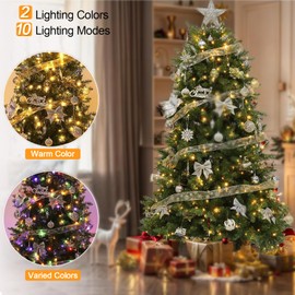 Heyworld 100LED Dual Color Changing Christmas Tree Lights,Warm White Multicolor Soft Twinkle Lights, UL Certified 10 Modes Fairy Lights with Remote Control 37ft End-to-End Connect, Indoor Outdoor Use
