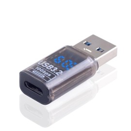 Maxhood USB-C Female to USB Male Adapter 10Gbps, 1pack USB C to USB A Adapter with LED Digital Display, Transparent Type C to USB 3.2 Type A Charger Converter Compatible for Macbook, Smartphone