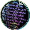 2 Year AA Medallion Reflex Rainbow Plated Black Sobriety Chip