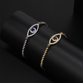 Cupimatch Women's Evil Eye Bracelet: Blue Nazar Eye Women's Bracelet Evil Eye Bracelet Amulet Bracelet for Girls Women, Cubic Zirconia