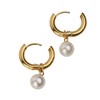 LuckyLy Aretes Mujer con Perlas Colgantes, Arracadas de Acero Inoxidable