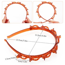 Hpmjz 4 Pcs Headband with Clips Bangs Hairstyle Hairpin Headband Professional Weave Bangs Hairstyle Hairpin Clip Headbands Fashion Bang Clip Toothed Headbands Braid Tool for Women