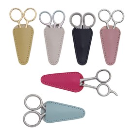 Yutoner 6-Piece Multicolor Scissor Sheaths - Synthetic Leather, Ambidextrous, Compact, Scissors Protection Covers for Sewing, Crafting, DIY, Facial Hair Trimming