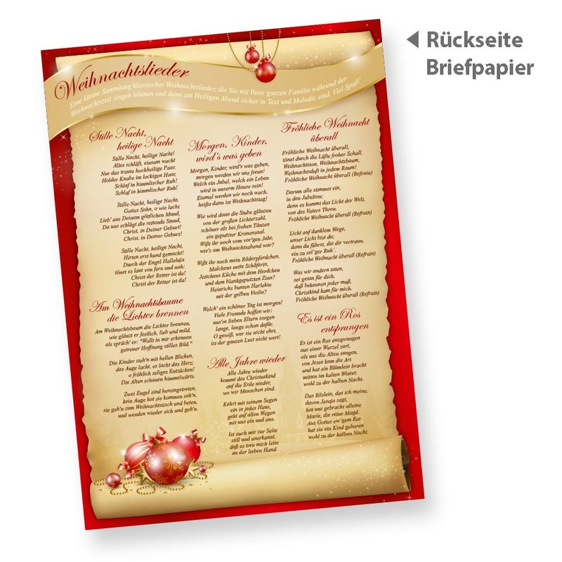 Santa Claus Christmas Letter Paper on Both Sides (50 Sheets)