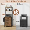 HIGDBFE 3 Drawer File Cabinet with Charging Station, 45''H, 3-Tier