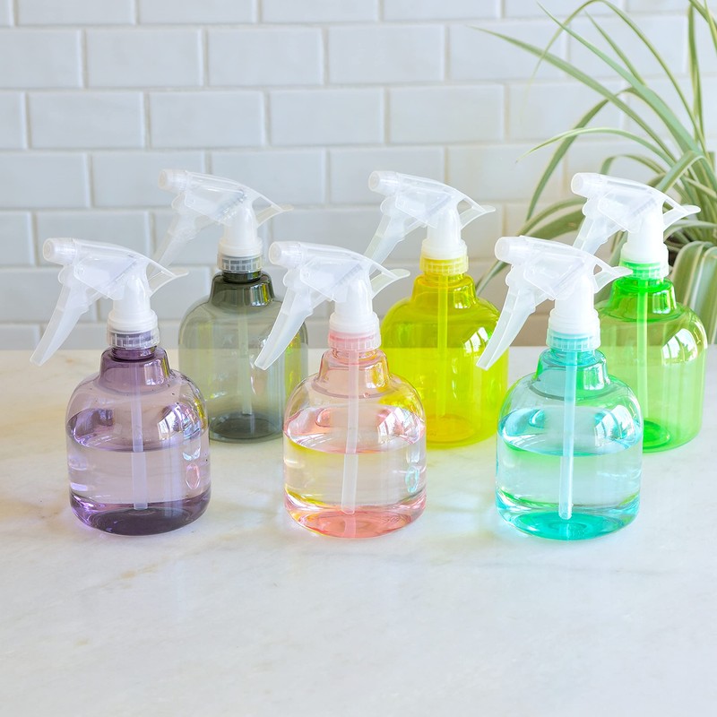 Youngever 6 Pack Empty Plastic Spray Bottles, 6 Assorted Colors