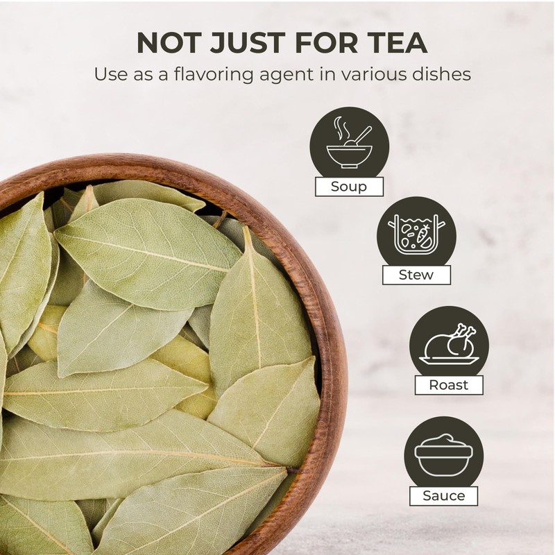 Bay Leaves Tea - 550 Dried Whole Leaves, 4.06 oz,