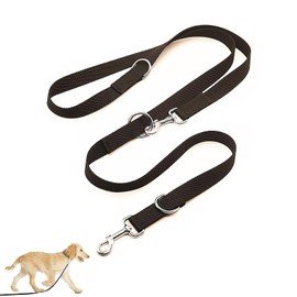 Dog Lead in Black, Sturdy and Adjustable, Dog Lead, Dog Lead for Large Dogs, Dog Leash, for Large and Strong Dogs, with Two Carabiners (2.5 x 260 cm)