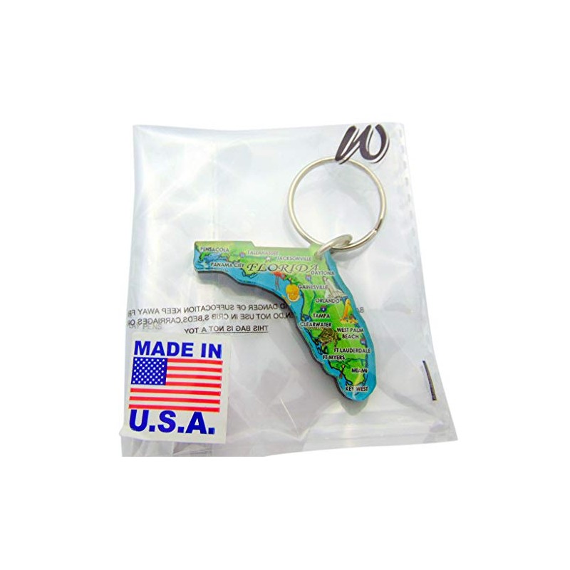Florida Key Chain Acrylic Souvenir Retro State Map Gift 2
