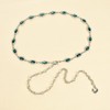 Iluvatar green glass diamond chain belt metal diamond belt women's