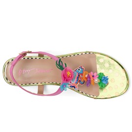 Betsey Johnson Women's Murphee Flat Sandal, Pink Multi, 10