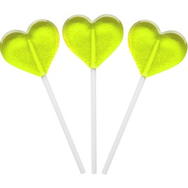 Fruidles Lollipops Mini Heart Shaped Flavored Delicious Lollipop, Individually Wrapped, 5g Lollipop (30 Lollipops, Green Apple)