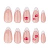 French Tip Press on Nails Almond Fake Nails Medium False