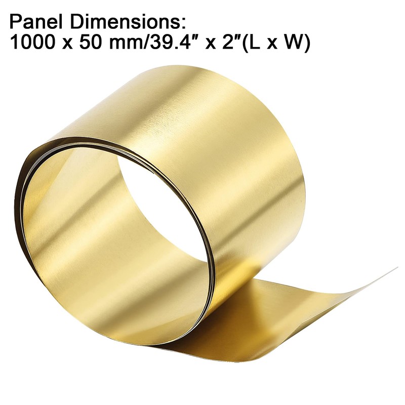 TA-VIGOR 1Pcs Brass Sheet Roll, 1000mm x 50mm x 0.1mm