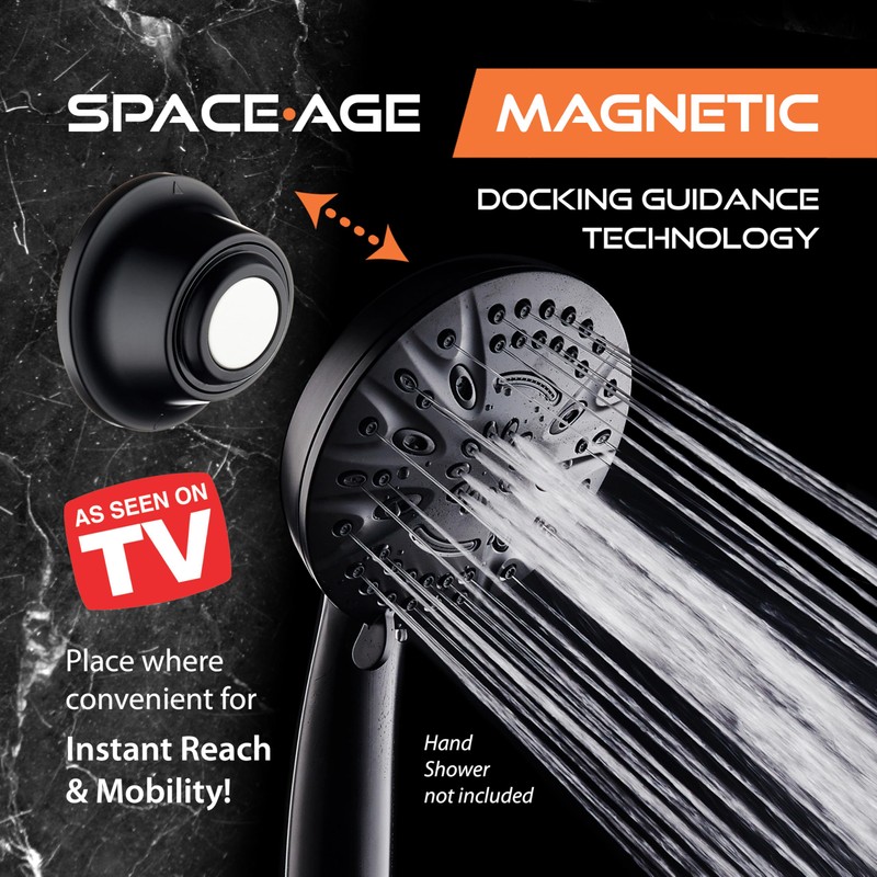 Go-Anywhere Wall Bracket for AquaDance Magnetic Docking Hand Shower &