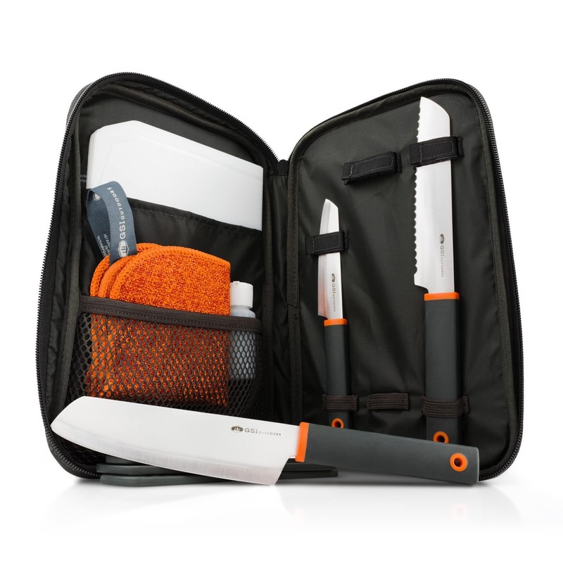 GSI Outdoors Santoku Knife Set, Compact 6-Piece Camping Chef Knife