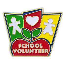 PinMart School Volunteer Enamel Lapel Pin - 25 Pack
