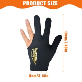 XPEX 3 Pairs of Billiard Gloves, 3 Finger Billiard Gloves, Cue Gloves, Billiard Gloves, Billiard Snooker Cue Gloves, Unisex, Stretchy, for Billiard Accessories (Black)