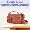 Versatile Vegan Leather Bag with Multiple Pockets - Double-Zip Top,