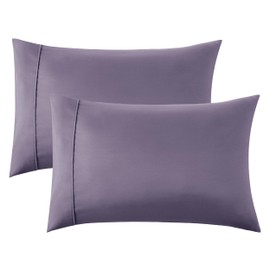 Bedsure Pillow Cases Standard Size Set of 2 - Grayish Purple Polyester Microfiber Pillowcases, Super Soft and Cozy Pillowcase, Pillow Case Covers with Envelop Closure, 20x26 Inches