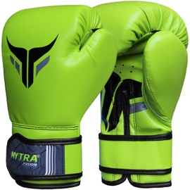 Mytra Fusion Boxing Gloves for Men, Women & Junior Training, Punching Bag, Sparring, Kickboxing, Fighting, Muay Thai, Bag Gloves (Green, 8-OZ)