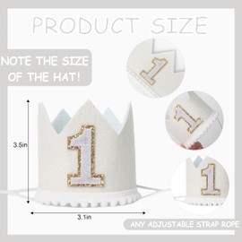 PQQIEE Boho 1st Birthday Crown For Babies, Handmade Neutral Color Boho Style First Birthday Hat, Perfect for Parties and Photo Props