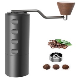 manual coffee grinder, stainless steel conical burr coffee grinder with adjustable powder thickness and set capacity of 30g for travel, camping, and home coffee pouring (black-M2)