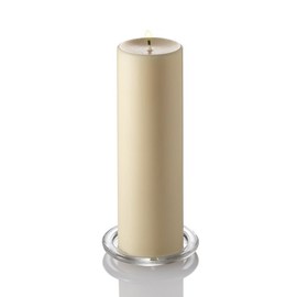 Richland 12" Eastland Glass Square Holders and 3 X 9 Ivory Pillar Candles Set of 12