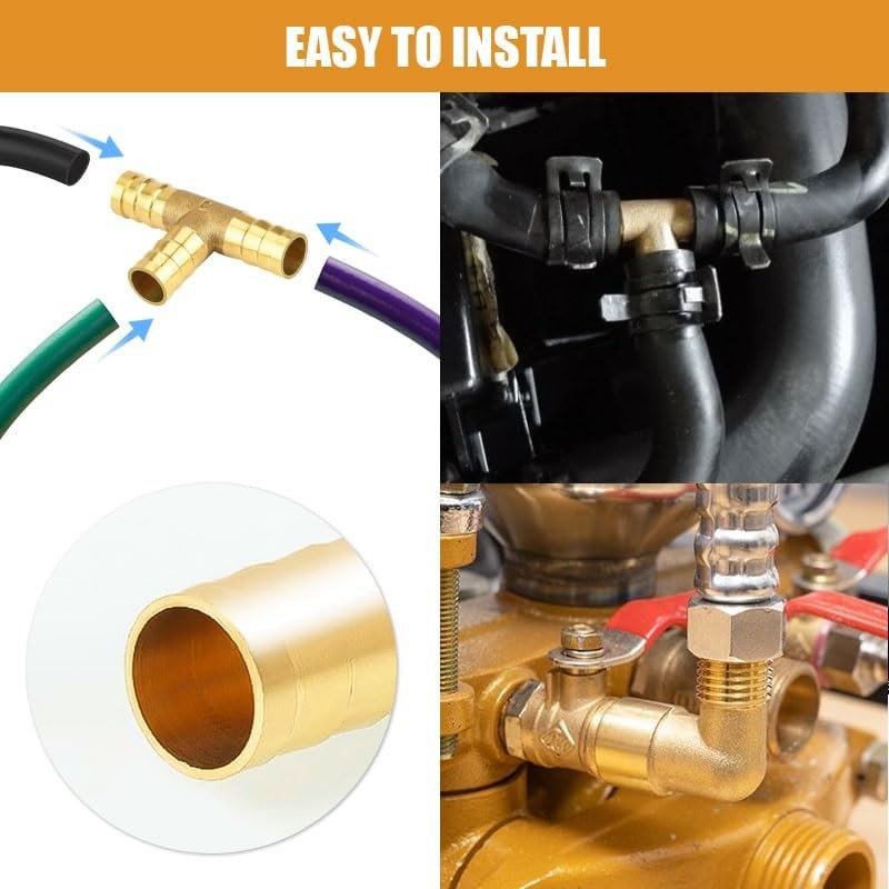 Y-Shaped Brass Barb Splicer Fitting (8mm)