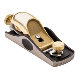 Low Angle Block Plane - Wood Planer Hand Tool with 1/8” Blade, Cast Iron Body, and Brass Knobs and Cap - Hand Planer for Woodworking with Adjustable Mouth for Thin Shavings by Kings County Tools