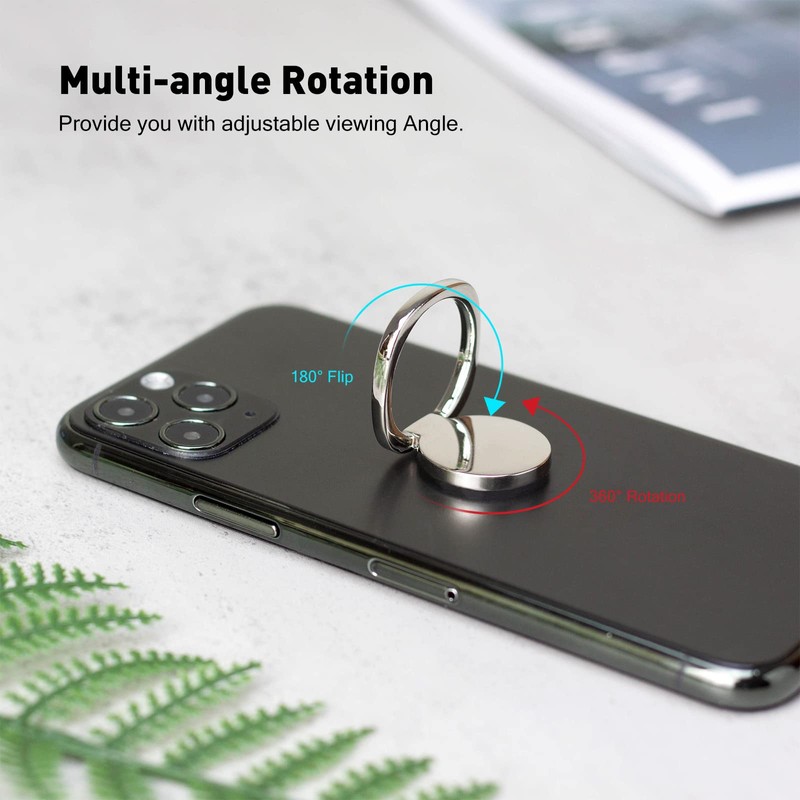 [2 Pack] Matte Rounded Corners Ultra-thin Cell Phone Ring Holder